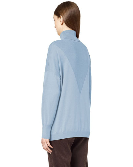 Alpha Studio Light Blue Silk Women Sweater