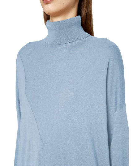 Alpha Studio Light Blue Silk Women Sweater