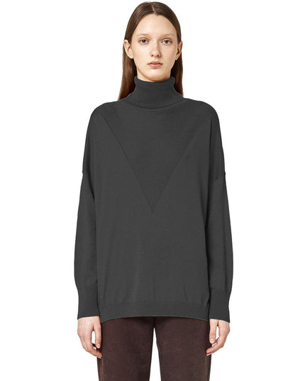 Alpha Studio Gray Silk Sweater