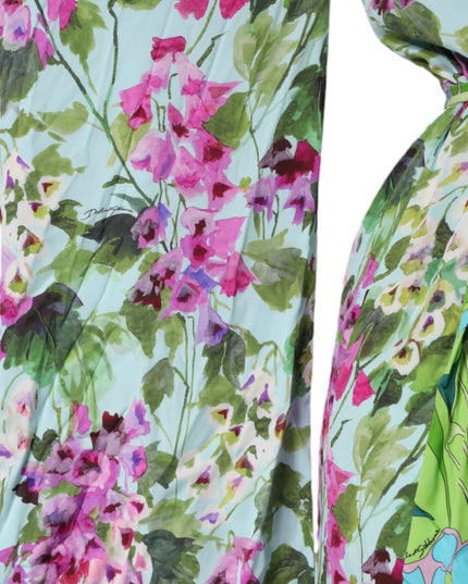 Dolce & Gabbana Multicolor Floral Silk Stretch Wrap Dress