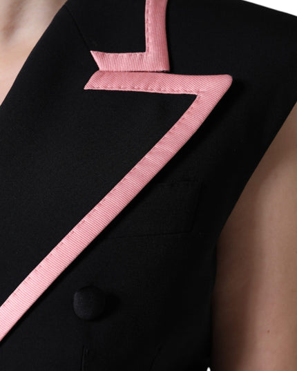 Dolce & Gabbana Black Wool Blend Sleeveless Jumpsuit Dress