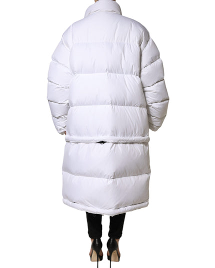Dolce & Gabbana White Puffer Quilted Full Zip Coat Jacket