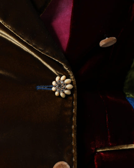 Dolce & Gabbana Multicolor Double Breasted Patchwork Blazer Jacket