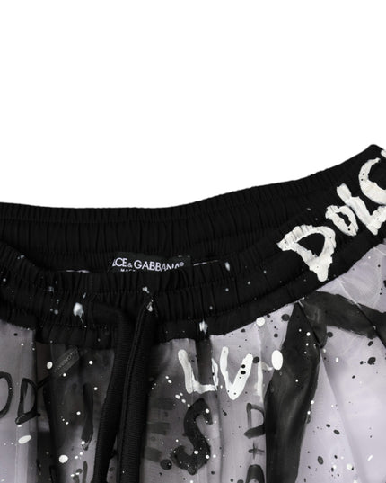 Dolce & Gabbana White See Through Logo Cropped Cargo Pants