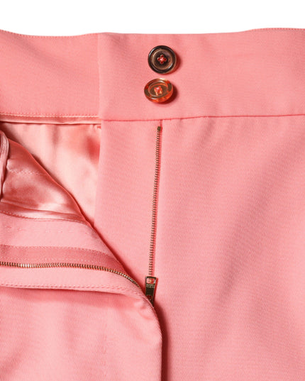 Dolce & Gabbana Rose Pink Polyester High Waist Tapered Pants