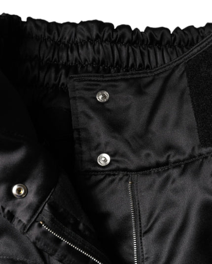 Dolce & Gabbana Black Quilted High Waist Women Boot Cut Pants