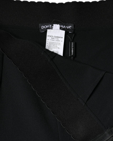 Dolce & Gabbana Black Viscose High Waist Tapered Pants