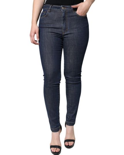 Dolce & Gabbana Dark Blue QUEEN Cotton Skinny Denim Jeans