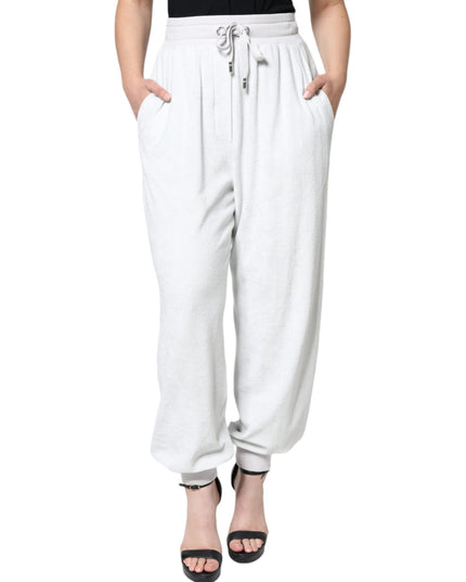 Dolce & Gabbana White Nylon Jogger Sweatpants Pants