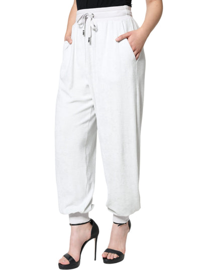 Dolce & Gabbana White Nylon Jogger Sweatpants Pants