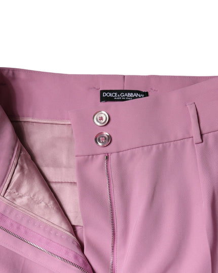 Dolce & Gabbana Pink Polyester High Waist Women Tapered Pants