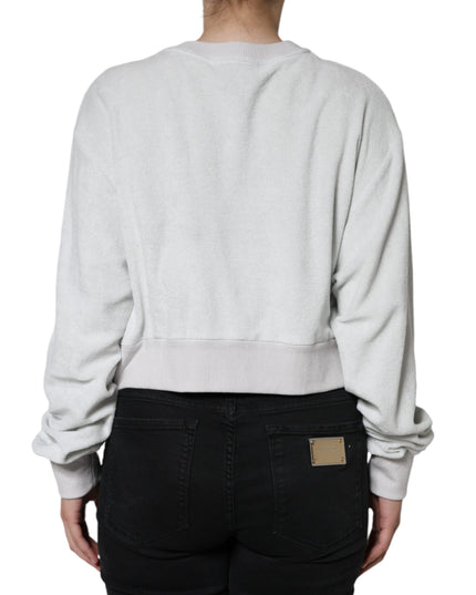 Dolce & Gabbana White Nylon Stretch Crew Neck Pullover Sweater