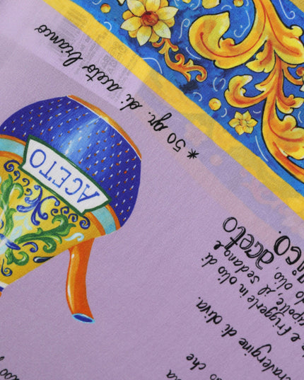 Dolce & Gabbana Purple Silk Caponata Siciliana Print Tank Top