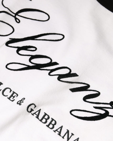 Dolce & Gabbana White Eleganza Print Cotton Short Sleeves T-shirt