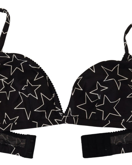 Dolce & Gabbana Black Millennials Star Non Wire Cotton Bra Underwear