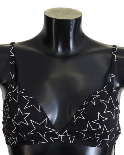 Dolce & Gabbana Black Millennials Star Non Wire Cotton Bra Underwear