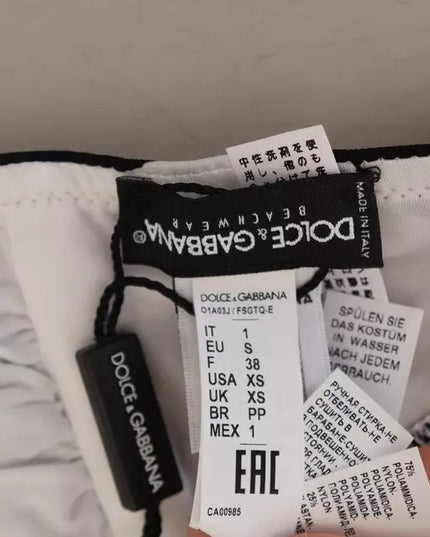 Dolce & Gabbana Black White Zebra Bandeau Swimwear Bikini Top