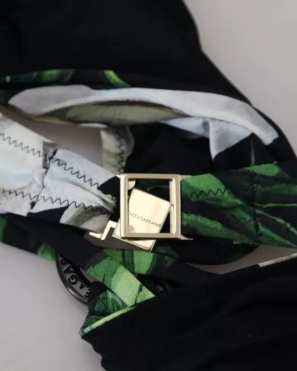 Dolce & Gabbana Black Floral Halter Beachwear Swimwear Bikini Top