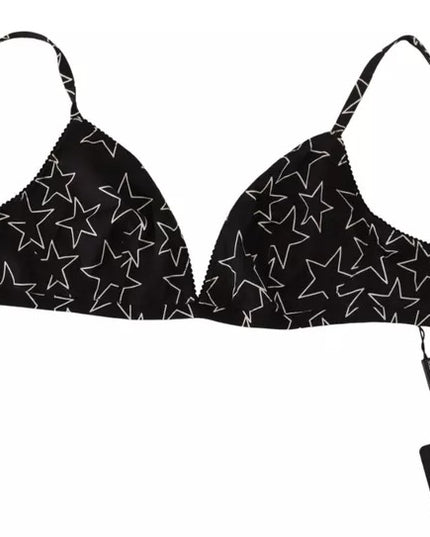 Dolce & Gabbana Black Millennials Star Non Wire Cotton Bra Underwear