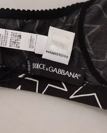 Dolce & Gabbana Black Millennials Star Non Wire Cotton Bra Underwear