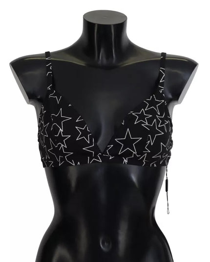 Dolce & Gabbana Black Millennials Star Non Wire Cotton Bra Underwear