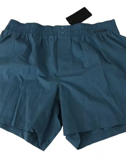 Dolce & Gabbana Blue Cotton Regular Boxer Shorts Underwear