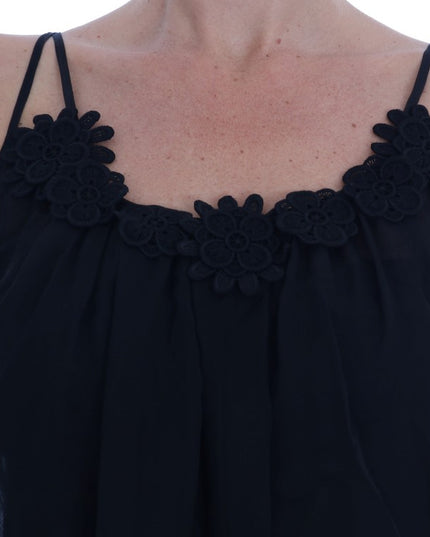 Dolce & Gabbana Black Silk Lace Chemise Dress