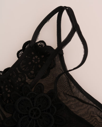 Dolce & Gabbana Black Silk Lace Chemise Dress