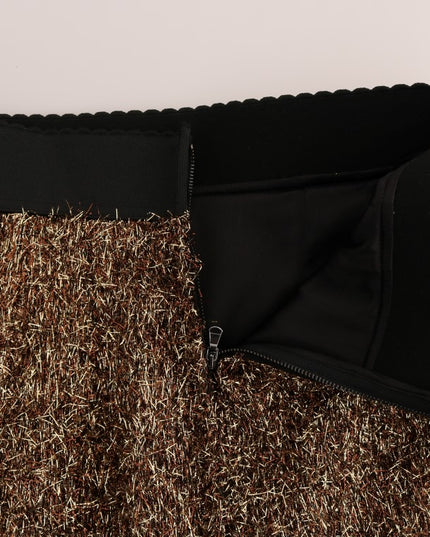 Dolce & Gabbana Gold Black Short Mini Skirt