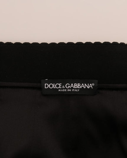 Dolce & Gabbana Gold Black Short Mini Skirt