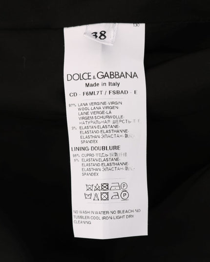 Dolce & Gabbana Gray Polka Dotted Wool Stretch Dress