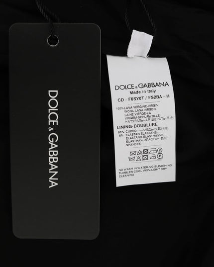 Dolce & Gabbana Gray Polka Dotted Sheath Wool Dress