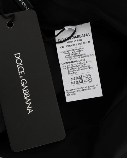 Dolce & Gabbana Gray Polka Dotted Sheath Wool Dress