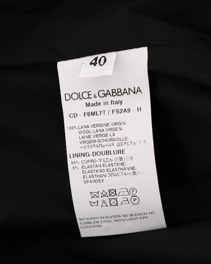 Dolce & Gabbana Gray Polka Dotted Sheath Wool Dress