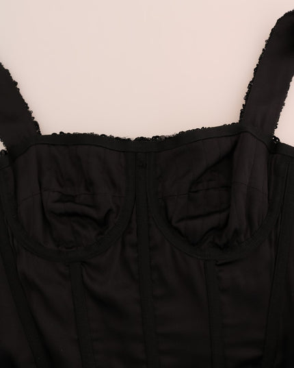 Dolce & Gabbana Black Red Polka Sequined Shift Dress