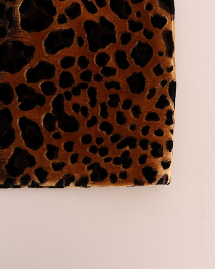Dolce & Gabbana Brown Leopard Print Silk Sheath Dress