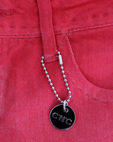 Costume National Red Cotton Stretch Slim Jeans