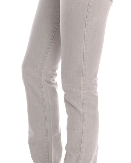 Costume National Gray Wash Cotton Slim Jeans