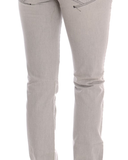 Costume National Gray Wash Cotton Slim Jeans