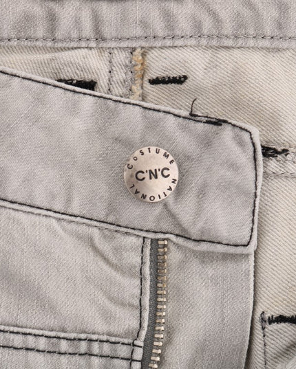 Costume National Gray Wash Cotton Slim Jeans
