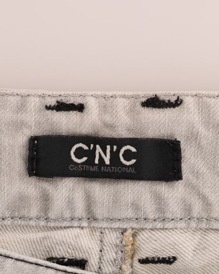 Costume National Gray Wash Cotton Slim Jeans
