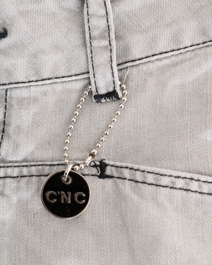 Costume National Gray Wash Cotton Slim Jeans