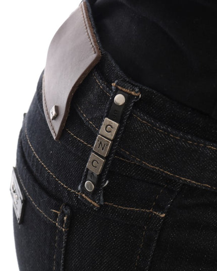 Costume National Blue Cotton Stretch Slim Fit Jeans