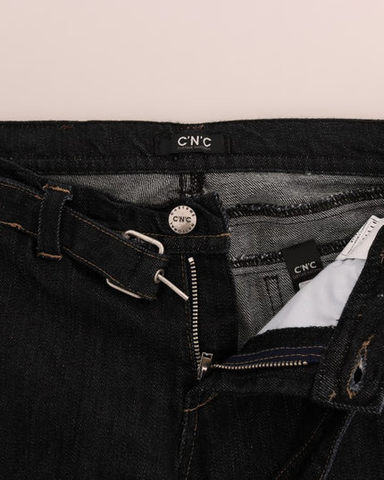 Costume National Blue Cotton Stretch Slim Fit Jeans