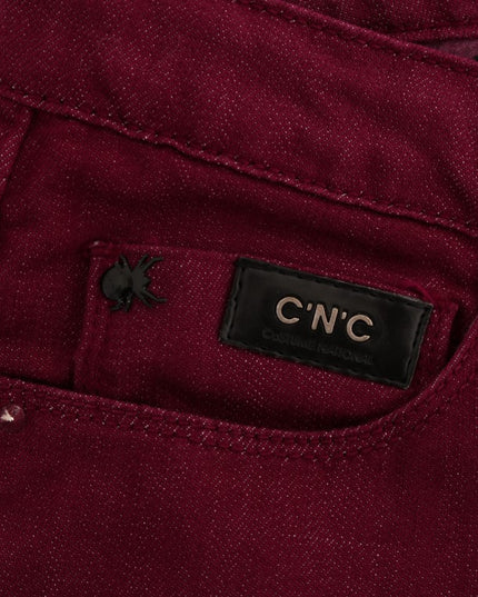Costume National Red Wash Cotton Stretch Denim Jeans