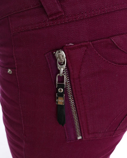 Costume National Purple Cotton Stretch Slim Denim Jeans
