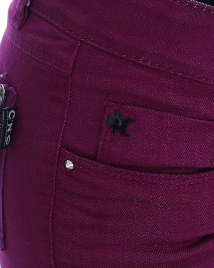 Costume National Purple Cotton Stretch Slim Denim Jeans