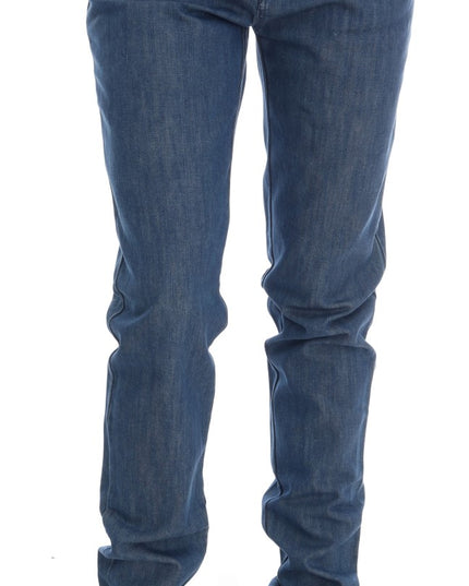 Costume National Blue Wash Cotton Boyfriend Fit Jeans