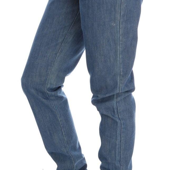 Costume National Blue Wash Cotton Boyfriend Fit Jeans