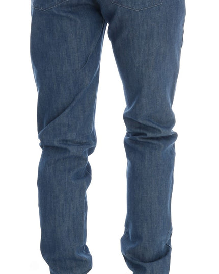 Costume National Blue Wash Cotton Boyfriend Fit Jeans